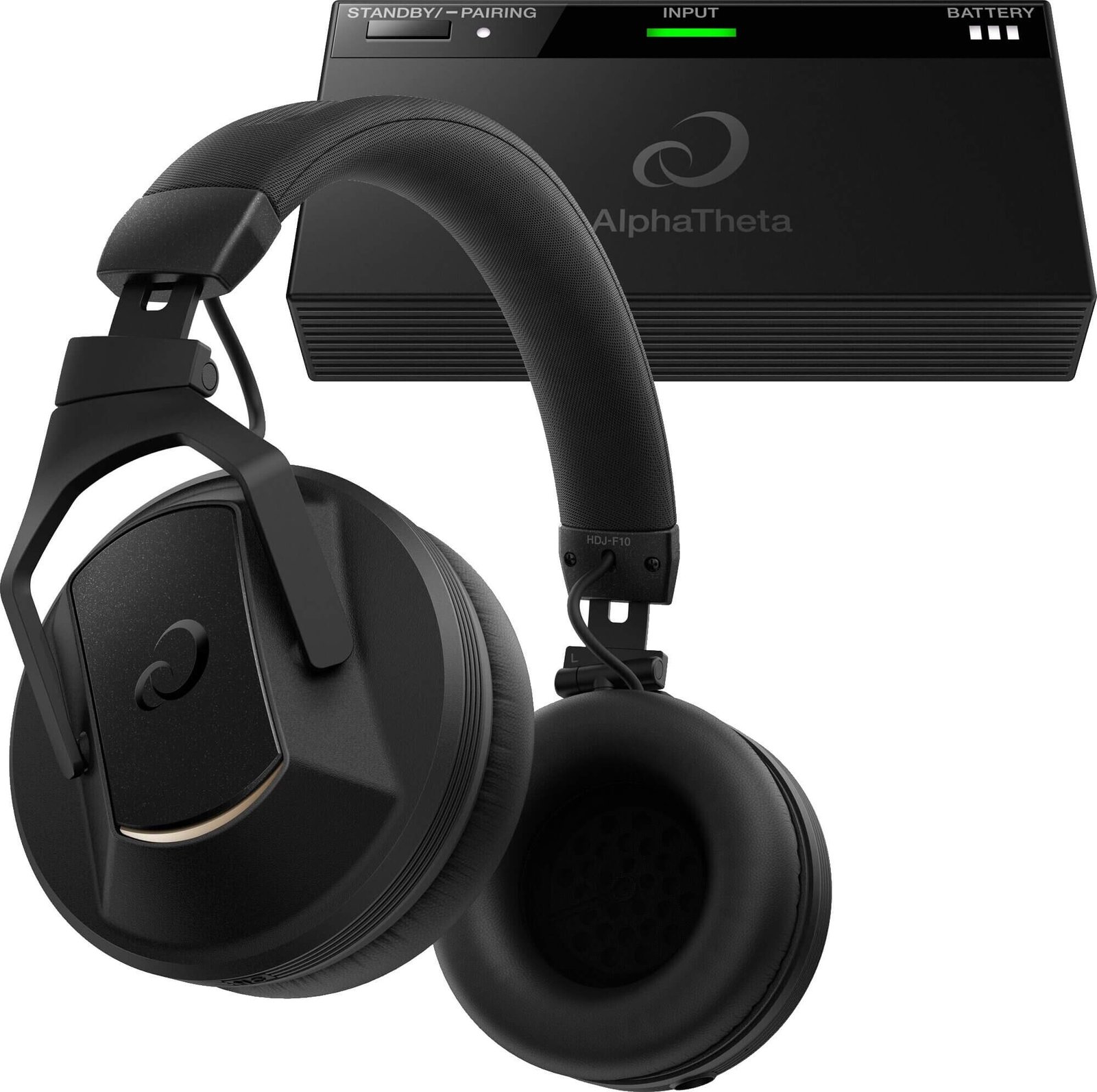 AlphaTheta HDJ-F10-TX Wireless Headphones Bundle with HP-TX01 Transmitter