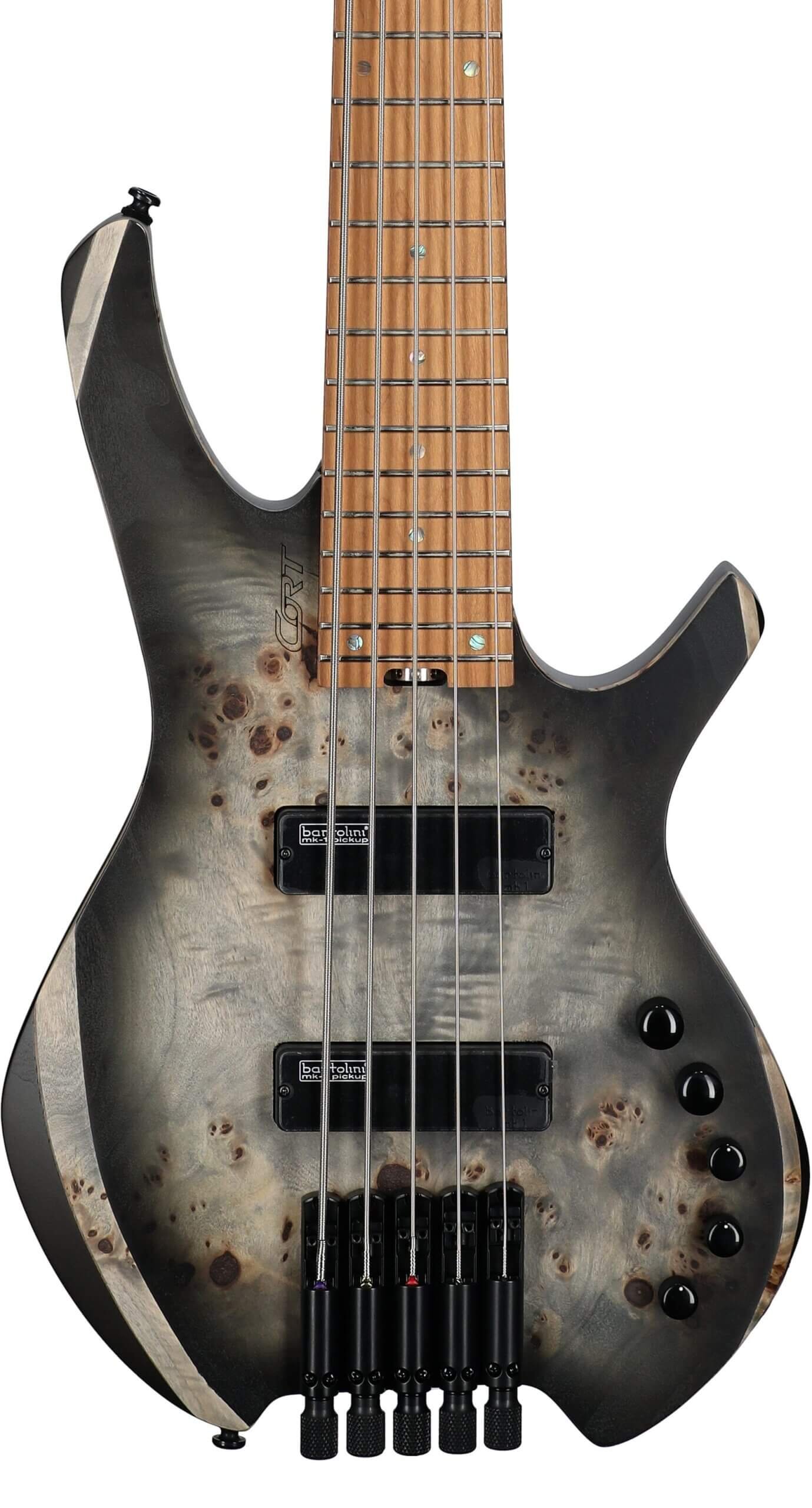 Cort Space 5 Headless Electric Bass, Stardust Black