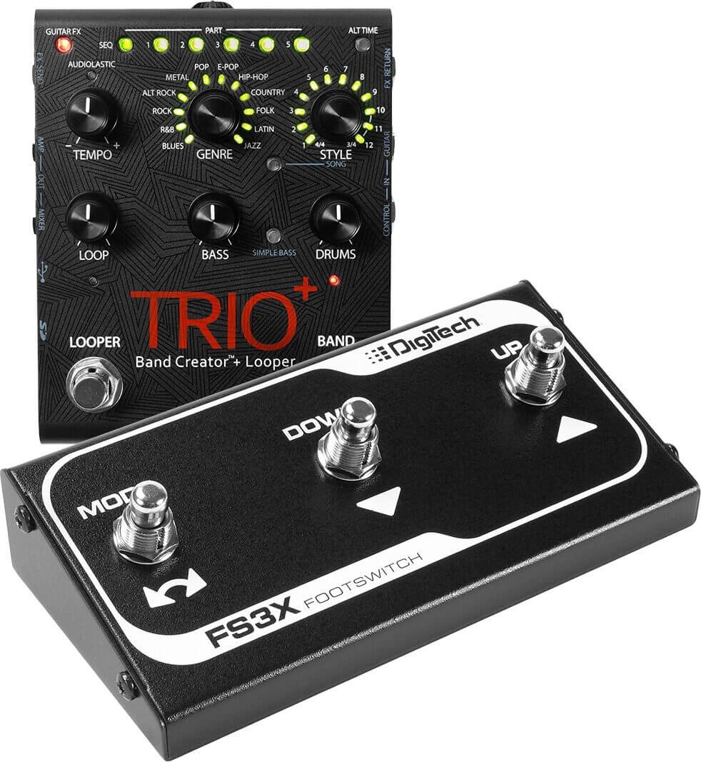 DigiTech Trio Plus Band Creator Pedal, With Free FS3X Footswitch Pedal