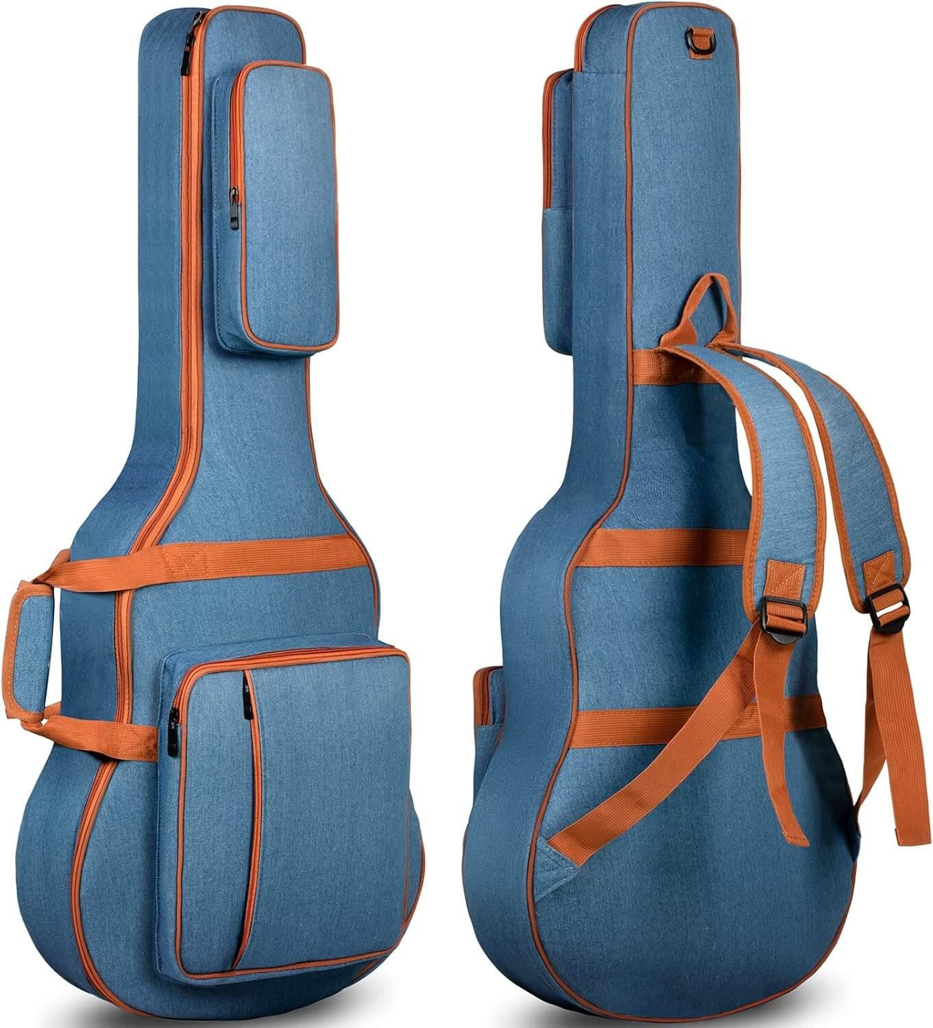 CAHAYA Acoustic Guitar Bag with Neck Cradle Bohemian Vintage Guitar Case 0.65in Thick Sponge Padded Guitar Case for 40 41 42 In Acoustic Classical Guitars