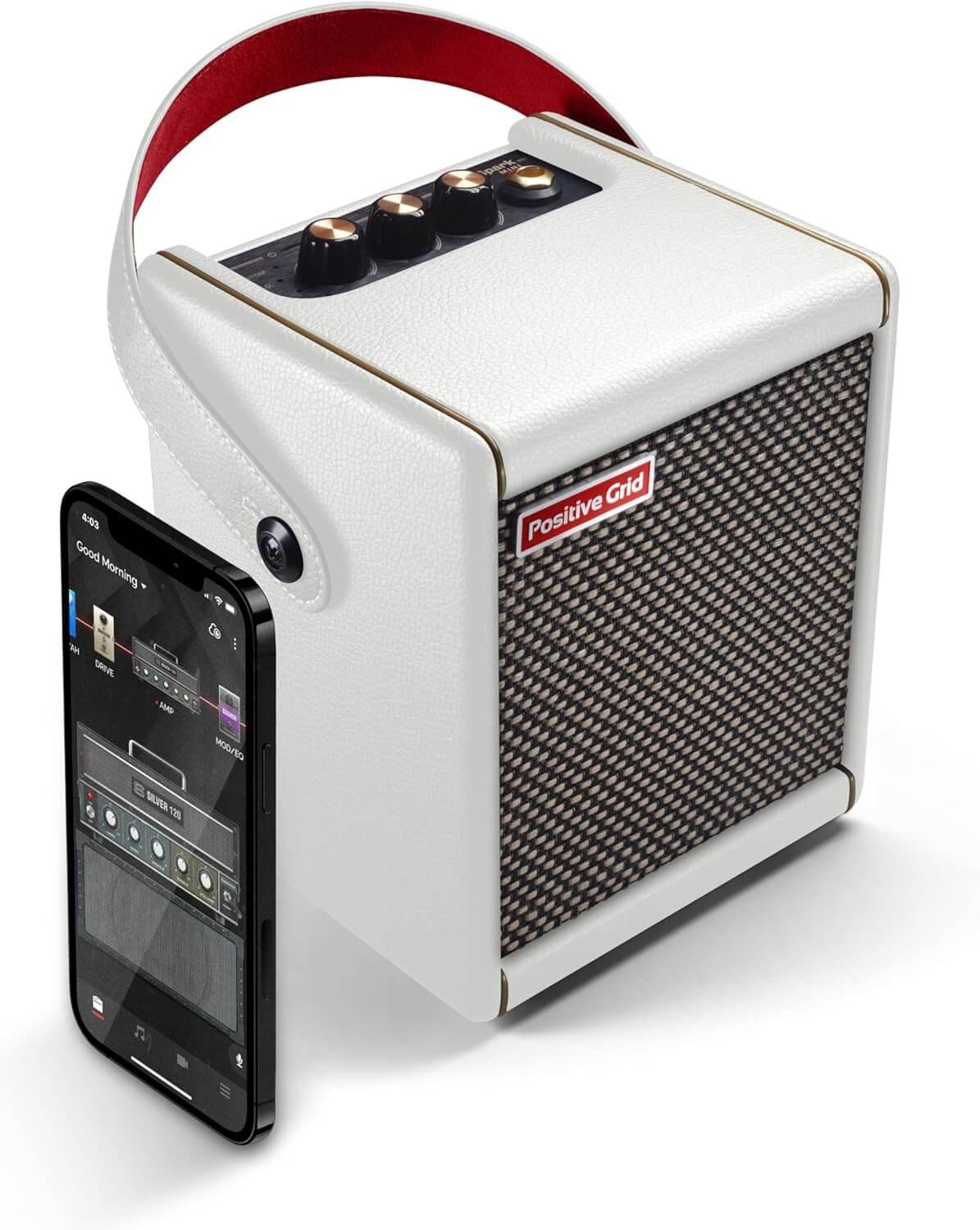 Positive Grid Spark Mini 10W Portable Smart Guitar Amp & Bluetooth Speaker with App for Playing Guitar at Home or Travel