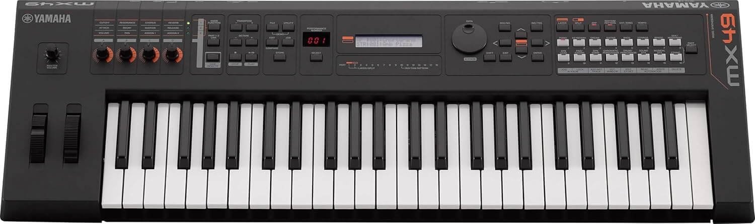 Yamaha MX Series 49-Key Music Production Synthesizer for Studio, Stage and Home, Motif Sound Engine, Lightweight Keyboard, Black (MX49BK)